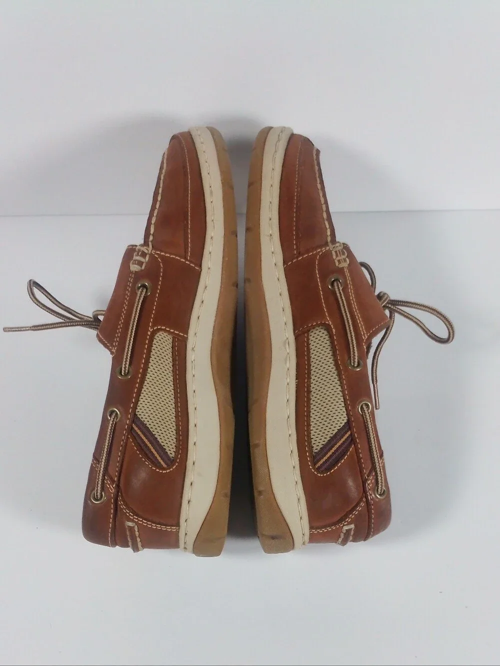 Rockport Works Mens Brown Leather Mesh Sailing Club Boat Shoes RK6736 Size 10